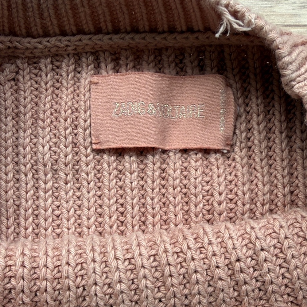 Zadig & Voltaire Pink and Cream Ombre Crew Neck Sweater - Picture 3 of 4